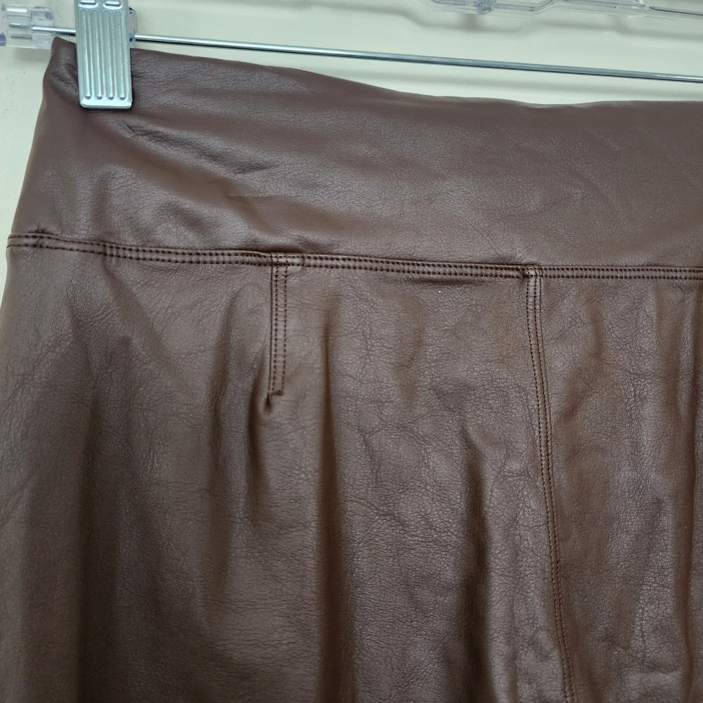 OFFLINE by Aerie Real Luxe Faux Leather High Rise Leggings Brown Womens Large - Picture 6 of 12